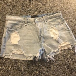 Forever 21 Distressed High-waisted Jean Shorts